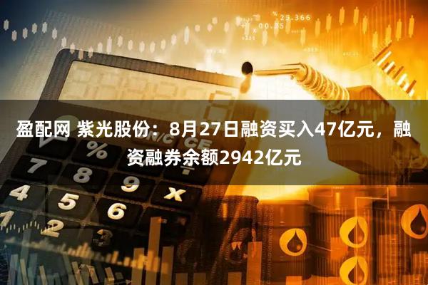 盈配网 紫光股份：8月27日融资买入47亿元，融资融券余额2942亿元