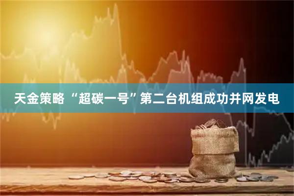 天金策略 “超碳一号”第二台机组成功并网发电