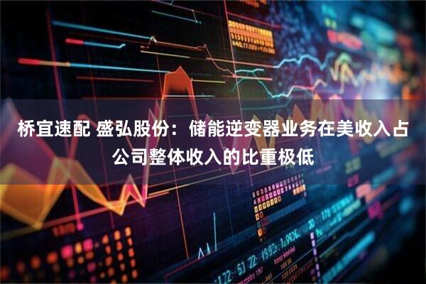 桥宜速配 盛弘股份：储能逆变器业务在美收入占公司整体收入的比重极低